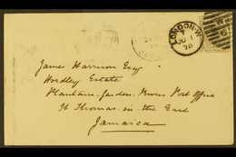 1878 (June 1) Attractive Incoming Cover To Jamaica Bearing GB 6d Grey (SG 147), Plate 15, Tied By Neat London W Duplex,  - Jamaica (...-1961)