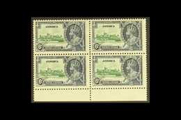 1935 6d Green And Indigo Jubilee, Variety "Extra Flagstaff", SG 116a, In A Mint Bottom Marginal Block Of 4. For More Ima - Giamaica (...-1961)