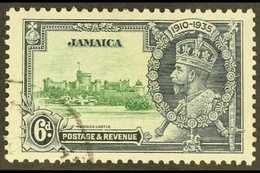 1935 6d Green & Indigo Jubilee LIGHTNING CONDUCTOR Variety, SG 116c, Very Fine Cds Used, Fresh & Attractive. For More Im - Jamaica (...-1961)