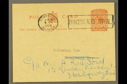 1955 (8 Mar) Locally Addressed 1d QEII Postal Card With Fine "PRINCESS ALICE APPEAL" Slogan Cancel. For More Images, Ple - Giamaica (...-1961)