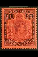 1938 £1 Brown Purple & Black/red, SG 114, Very Fine Mint With Photo Certificate. For More Images, Please Visit Http://ww - Leeward  Islands