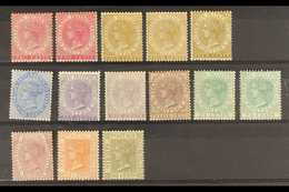 1883-91 "CA" Set Of Nine, SG 63/71, Plus Additional Listed Shades Of 2c, 4c (2), 6c And 24c, Mainly Fine Mint, The 12c A - Straits Settlements