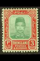 TRENGGANU 1910-19 $3 Green And Red On Green, SG 16, Fine Mint. For More Images, Please Visit Http://www.sandafayre.com/i - Other & Unclassified