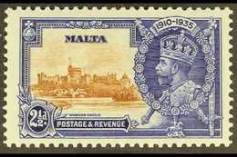 1935 2½d Brown And Deep Blue Jubilee, Variety ""Extra Flagstaff", SG 211a, Very Fine Mint. For More Images, Please Visit - Malte (...-1964)