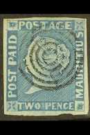 1848-59 2d Blue Early Impression (position 8), SG 8, Used With 4 Margins & Light Concentric- Ring Cancellation, Rich Col - Maurice (...-1967)