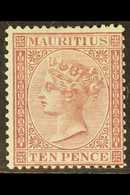 1863 10d Maroon, Wmk CC, SG 67, Very Fine Mint. Lovely Bright Stamp. For More Images, Please Visit Http://www.sandafayre - Mauritius (...-1967)