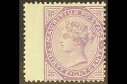 1879 38c Bright Purple, Wmk CC, SG 98, Fine Mint Wing Margin Copy. For More Images, Please Visit Http://www.sandafayre.c - Mauritius (...-1967)