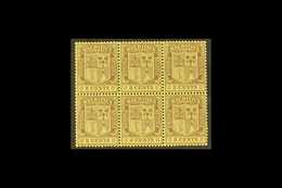 1921 2c Purple On Yellow, Wmk Script, Variety "Wmk Inverted", SG 207w, Never Hinged Mint, Block Of 6. For More Images, P - Mauritius (...-1967)