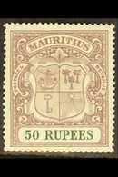 1921 50r Dull Purple And Green, SG 222, Very Fine Mint , Bottom Left Perfs Just Lightly Trimmed. Cat £950. For More Imag - Mauritius (...-1967)