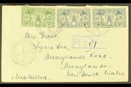 ENGLISH 1925 (Dec) An Attractive Commercial Envelope Registered To New South Wales, Bearing 1925 1d And Pair Of 2d Tied  - Andere & Zonder Classificatie