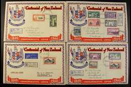1940 CENTENNIAL ISSUE - ILLUSTRATED FIRST DAY COVERS, Incl. Complete Set On Four Registered, Brightly Coloured Covers Wi - Other & Unclassified