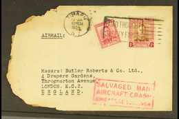 1954 AIR CRASH COVER 1954 (13 March) Cover From Timaru To London Bearing KGVI 6d Plus 1s Tied By "ROAD THOUGHT / SAFETY  - Other & Unclassified