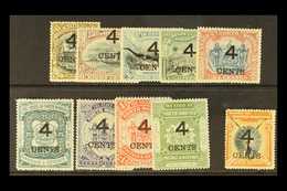 1889 4c On 5c To 4c On $2, SG 112/122, Fine Mint. (10 Stamps) For More Images, Please Visit Http://www.sandafayre.com/it - Borneo Del Nord (...-1963)