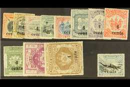 1904-05 4c Surcharges Set, SG 146/157, Fine Mint. (12 Stamps) For More Images, Please Visit Http://www.sandafayre.com/it - Noord Borneo (...-1963)