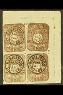 1883-84 1s Brown Locally Printed Imperf Lithographed Stamp With Local Circular "Habilitado" Overprint For Revenue Use In - Peru