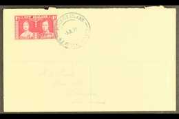 1937 1d Coronation On Cover To New Zealand Tied By "PITCAIRN ISLAND / N.Z. POSTAL AGENCY" Cds Of 5 JL, 37, SG Z54. For M - Pitcairn