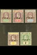 1902 Ed VII Set, Wmk CA, Ovptd "Specimen", SG 58s/62s, Very Fine Mint. (5 Stamps) For More Images, Please Visit Http://w - Ste Lucie (...-1978)