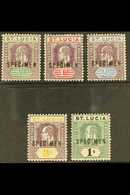 1902 Ed VII Set, Wmk CA, Ovptd "Specimen", SG 58s/62s, Very Fine Mint. (5 Stamps) For More Images, Please Visit Http://w - St.Lucia (...-1978)