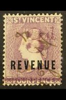 REVENUE STAMP 1888 3d On 4d Lilac, Barefoot 21, Fine Used. For More Images, Please Visit Http://www.sandafayre.com/itemd - St.Vincent (...-1979)