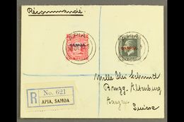 1933 6d Carmine & 1½d Slate, SG 119, 135, 7½d Franking On Registered Cover To Switzerland, Tied By Apia 30.12.33 Postmar - Samoa
