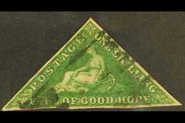 CAPE 1855-63 1s Bright Yellow-green, White Paper, SG 8, Good To Fine Used, Three Margins, Cat.£300. For More Images, Ple - Unclassified