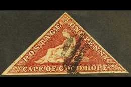 CAPE 1863-4 1d Brownish Red, De La Rue Printing, SG 18c, Fine Used, Three Margins. For More Images, Please Visit Http:// - Non Classificati