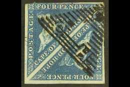 CAPE 1863-4 1d Deep Blue, De La Rue Printing, PAIR, SG 19, Fine Used, Margin Just Touches At One Corner (peak Of One Tri - Unclassified