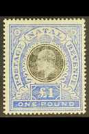 NATAL 1902 £1 Black And Bright Blue, SG 142, Mint. Rubbed Surface But Still A Reasonable Copy. Cat £350 For More Images, - Ohne Zuordnung