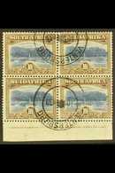 1927-30 10s Bright Blue & Brown, Perf.14, IMPRINT BLOCK OF FOUR, SG 39, Very Fine Used. Super Piece! For More Images, Pl - Unclassified