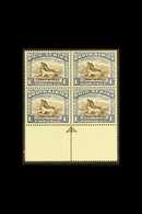 1933-48 1s Sepia-brown & Grey-blue, Issue 4, Lower Marginal, (brown) ARROW BLOCK OF 4 , SG 62, Never Hinged Mint. For Mo - Ohne Zuordnung