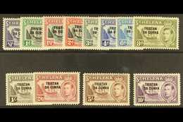 1952 Overprints On St Helena Complete Definitive Set, SG 1/12, Very Fine Mint. (12 Stamps) For More Images, Please Visit - Tristan Da Cunha