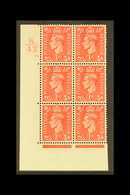 1941 KGVI CYLINDER BLOCK WITH VARIETIES. 1d Pale Red Control K42 Corner Block 6, Cylinder 74 No Dot, The Lower Pair Show - Andere & Zonder Classificatie