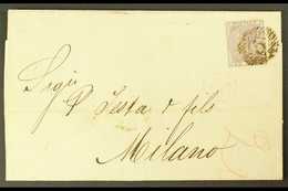 1861 (13 Mar) Entire Letter From London To Milan, Italy Bearing 6d Lilac, SG 68, Tied By Neat Barred Numeral Cancel; On  - Altri & Non Classificati