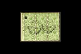1912-24 ½d Green, BOOKLET PANE Of 6 Pre-cancelled With Two "London E.C." Type I Postmarks, SG Spec NB6v, One Security Pu - Non Classés