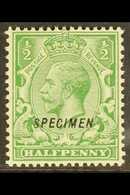 1924-26 ½d Green, "SPECIMEN" Type 23 Overprint, SG 418s, SG Spec N33t, Very Fine Mint. For More Images, Please Visit Htt - Non Classés
