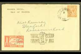 1934 ROCKET POST CRASH. 1934 (28 July) Env With 1½d Stamp Tied "Harris / Isle Of Harris" Cds With Red "Western Isles / R - Ohne Zuordnung