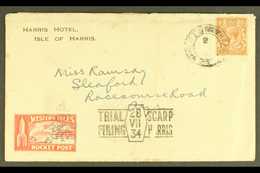 1934 ROCKET POST CRASH. 1934 (28 July) Env With 1½d Stamp Tied "Harris / Isle Of Harris" Cds With Red "Western Isles / R - Zonder Classificatie