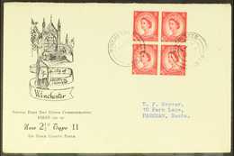 1963 (15th July) Definitive 2½d Block Of Four (ex 2s Holiday Booklet) On Winchester Illustrated Cover. For More Images,  - FDC