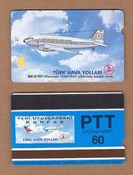 AC - TURK TELECOM PHONECARDS -  DOUGLAS DC - 3 60 CREDITS ​19 APRIL 1994 - Avions