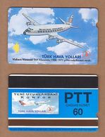 AC - TURK TELECOM PHONECARDS -  VICKERS VISCOUNT 60 CREDITS 19 APRIL 1994 - Avions
