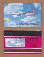 AC - TURK TELECOM PHONECARDS -  BOEING 737 100 CREDITS 19 APRIL 1994 - Avions