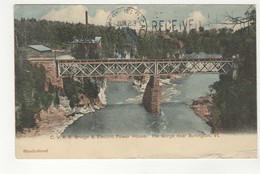 BURLINGTON, Vermont, USA, Central Vermont RR Bridge & Electric Power House, 1906 UB Bessey Postcard - Burlington