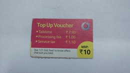 India-top Up Voucher Card-(37)-(rs.10)-(bangalore)-(1/2015)-used Card+1 Card Prepiad Free - Inde