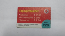 India-top Up Voucher Card-(37a)-(rs.20)-(bangalore)-(1/2015)-used Card+1 Card Prepiad Free - Indien