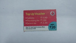 India-top Up Voucher Card-(37c)-(rs.20)-(bangalore)-(4/2015)-used Card+1 Card Prepiad Free - India