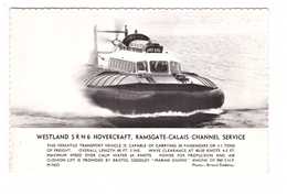 Bateau Aeroglisseur Waestland Hovercraft Ramsgate Calais Channel Service Traversée De La Manche CPSM PF - Hovercraft