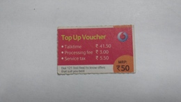 India-top Up Voucher Card-(37i)-(rs.50)-(bangalore)-(8/2014)-used Card+1 Card Prepiad Free - Indien