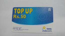 India-top Up-tata Indicom Card-(38e)-(rs.50)-(new Delhi)-(200407380120904)-used Card+1 Card Prepiad Free - Indien