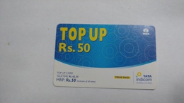 India-top Up-tata Indicom Card-(38f)-(rs.50)-(new Delhi)-(talk Time)-used Card+1 Card Prepiad Free - India