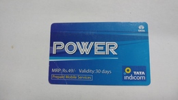 India-top Up-tata Indicom Card-(38w)-(rs.49)-(new Delhi)-(wrinkle)-(30day After)-used Card+1 Card Prepiad Free - Inde